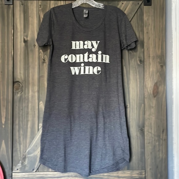 Instant Message ‘May Contain Wine’ T-Shirt Sleepwear - Picture 1 of 4